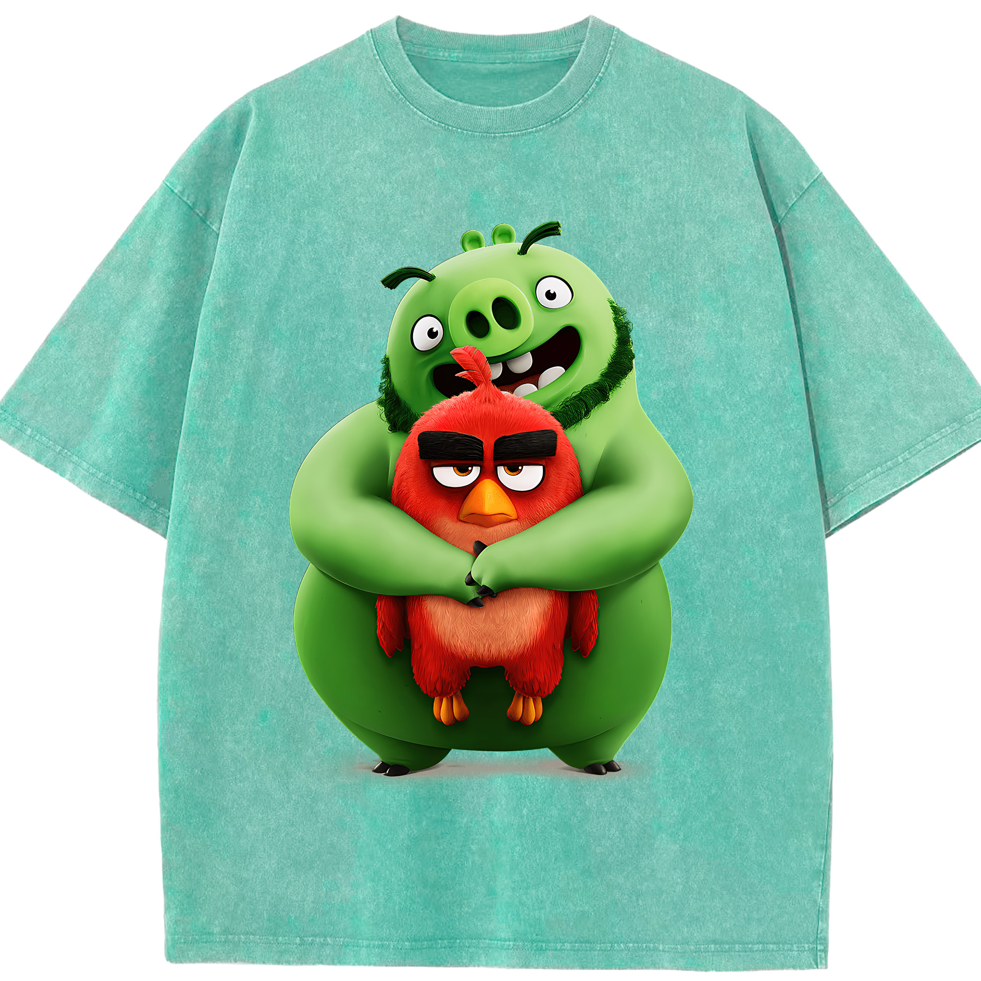 （画像用） Angry Birds アングリーバード 綿100% ヴィンテージ風 半袖Tシャツ（フロントプリント）